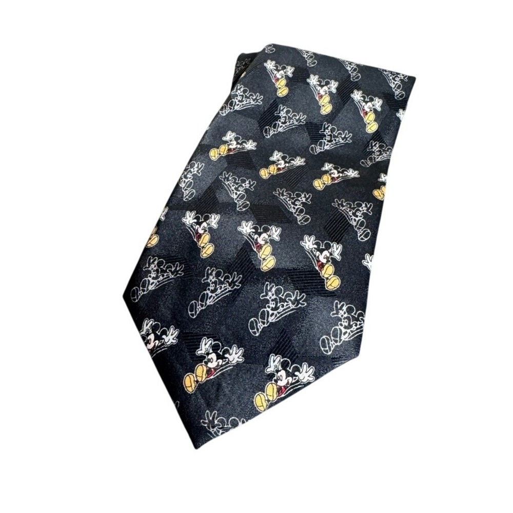 Disney Mickey & Co Mens Black Necktie Fun‎ Character Print